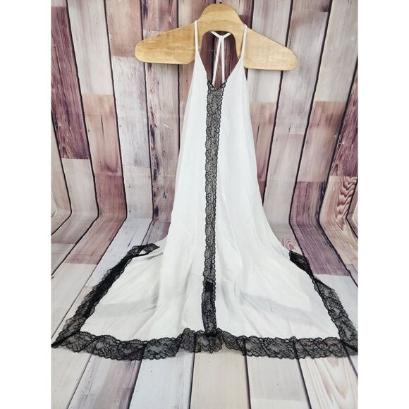 Alice + Olivia Dresses & Skirts - Alice + Olivia Size XS X-Small Rav Black Lace-Trim Handkerchief-Hem Dress White